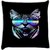 Snoogg Cat With Glares 24 X 24 Inch Throw Pillow Case Sham Pattern Zipper Pillowslip Pillowcase For Drawing Room Sofa Couch Chair Back Seat