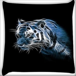 Buy Snoogg Neon Blue Tiger 20 X 20 Inch Throw Pillow Case Sham