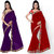 Aaina Pack of 2 Embroidered Faux Georgette Saree with Blouse (FL-Dani lase combo pack of 2-1)