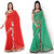 Aaina Pack of 2 Embroidered Faux Georgette Saree with Blouse (FL-Dani lase combo pack of 2-11)
