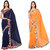 Aaina Pack of 2 Embroidered Faux Georgette Saree with Blouse (FL-Dani lase combo pack of 2-12)