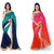 Meia Pack of 2 Embroidered Faux Georgette Saree with Blouse (FL-Dani lase combo pack of 2-21)