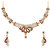 Kriaa by JewelMaze Red and White Austrian Stone Gold Plated Necklace Set-PAA0192