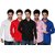 Black Bee Multi color Solid Slim Fit Casual Poly-Cotton Shirts Combo of 5