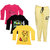 Indistar Girls Combo Pack 4 (Pack of 3 Full Sleeves T-Shirts and 1 Lowers/Track Pant )_Red::Black::Yellow::Yellow_Size:-6-7 Years