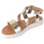 Estatos White, Brown, Golden Platform Sandals