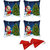 meSleep Set of 4 Multi Color Christmas Tree  Digitally Printed Cushion Cover (16x16)-With Free 2 Pcs Free Christmas Hats
