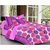 Always Plus Pink Floral Double Bedsheet (1 Double bedsheet With 2 Pillow Cover)