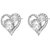 Jazz Jewellery Rhodium Plated Heart Shape White Cubic Zirconium Stud Earring For Women