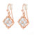 Jazz Jewellery Rose Gold Plated Flower Shape Cubic Zirconium Studded Drops and Dangle Earrings For Women