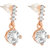 Jazz Jewellery Rose Gold Plated White Cubic Zirconium Drop Earring For Women