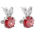Jazz Jewellery Rhodium Plated Red Cubic Zirconium Cat Shape Stud For Girls and Women