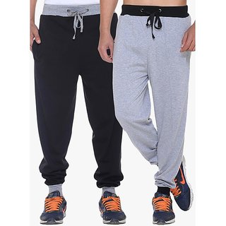 Buy STYLISH TRACK PANT (Pack Of 2)(BLACK AND GRAY WITH BOTTOM RIBB ...