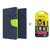 Mercury Wallet Flip case cover for Micromax Canvas Selfie 3 Q348  (BLUE) With Nano Sim Adapter