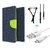 Wallet Flip cover for HTC Desire 820  (BLUE) With Zipper Earphone(3.5mm) & Micro Usb Data Cable(Assorted Color)