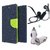 Wallet Flip cover for Micromax Canvas Knight 2 E471  (BLUE) With Raag Earphone(3.5mm) & Car Adapter (Assorted Color)