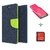Wallet Flip cover for OnePlus Two  (BLUE) With Memory Card Reader & SdCard Adapter (Assorted Color)