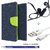Wallet Flip cover for Samsung Galaxy J3  (BLUE) With Earphone(3.5mm) & Micro Usb Cable &  Stylus Touch Pen(Assorted Color)