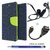 Wallet Flip cover for HTC Desire 728  (BLUE) With Earphone(3.5mm) & Micro Otg Cable  & Stylus Touch Pen(Assorted Color)