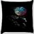 Snoogg Black Lion 18 X 18 Inch Throw Pillow Case Sham Pattern Zipper Pillowslip Pillowcase For Drawing Room Sofa Couch Chair Back Seat