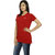 Zeven Red V-Neck Half Sleeve T-Shirt