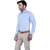 Lee Marc Men's Blue Casual Poly-Cotton Shirt
