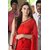 Indian Beauty Red Georgette Lace Saree With Blouse