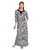 Be You Fashion Women Serena Satin Grey Printed Nightgown