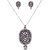 Kriaa By Jewelmaze Zinc Alloy Silver Plated Purple Austrian Stone Pendant S 