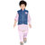 AJ Dezines Blue Cotton Kids Kurta Pyjama Waistcoat Set for Boys