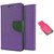 Samsung Galaxy Note II N7100  Mercury Wallet Flip case Cover (PURPLE)  With MEMORY CARD READER(Assorted Color)