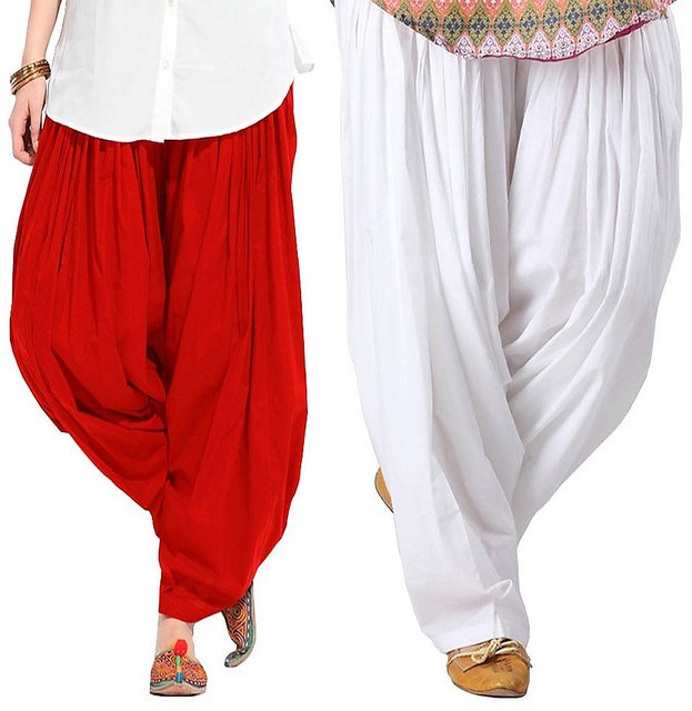Buy Women Cotton Readymade Stitched Plain Semi Patiala Salwar Pant for  Women and Girls pack of 1 Online in India - Etsy