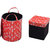 Stop N Shop Combo Of Red Floral Laundry Bag With Foldable Storage Stool