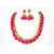 Go Glamour Designer Pink Silk Thread Necklace with Earrings for Women