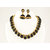 Go Glamour Designer Black Silk Thread Necklace with Earrings for Women