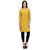 Tunic Nation Women's A-Line Yellow Poly crepe Solid Kurti