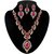 Kriaa By Jewelmaze Zinc Alloy Gold Plated Pink And Blue Austrian Stone Neck 