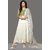 1 Stop Fashion White Shantoon Embroidered Anarkali Semi- Stitched Suit