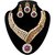 Kriaa by JewelMaze Zinc Alloy Gold Plated Blue And Pink Austrian Stone  Kundan Necklace Set With Maang tikka-AAA0539