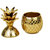 Deziworkz Pineapple Gold Storage Jar/showpiece (7 Inches)