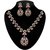 Kriaa by JewelMaze Zinc Alloy Gold Plated Pink And Blue Austrian Stone  Kundan Necklace Set-AAA0564