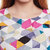 Ruhaan's Multicolor Geometric Print Round Neck Half Sleeve Crepe Top