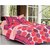 Always Plus Red Floral Cotton Bedsheet (1 Double bedsheet With 2 Pillow Cover)with TC160