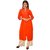 Vasavi Orange Cotton Plain Semi- Stitched Kurta Palazzo Ethnic Suit
