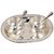 Rastogi Handicrafts Silver Polish Brass Bowl, Spoon and Tray Set (334, Silver)