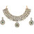 Kriaa by JewelMaze Zinc Alloy Gold Plated White Kundan Necklace Set-AAA0610
