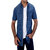 Equipoise Men's Striped Casual Blue Shirt