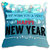 meSleep Happy New Year Wishes Blue Digitally Printed Cushion Cover (16x16)