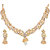 Kriaa by JewelMaze Zinc Alloy Gold Plated White Austrian Stone Necklace Set-AAA0629