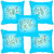 meSleep Happy New Year Blue Digitally Printed Cushion Cover (16x16) - Set of 5